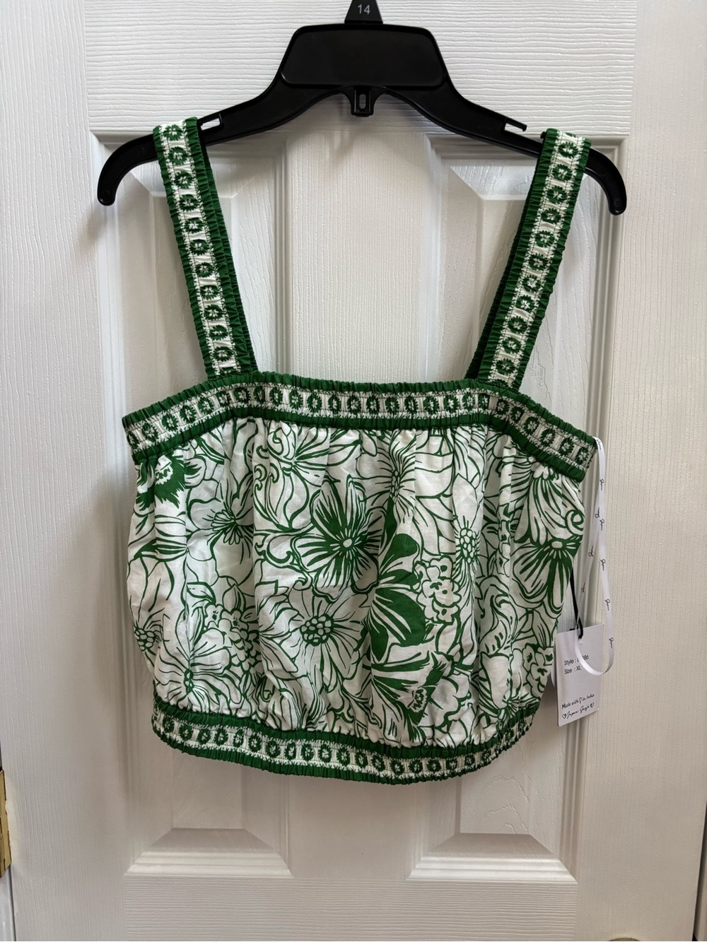 Japna Green & White Floral Two-Piece Tank/Skirt Set, Size XL, NWT - Picture 4 of 6